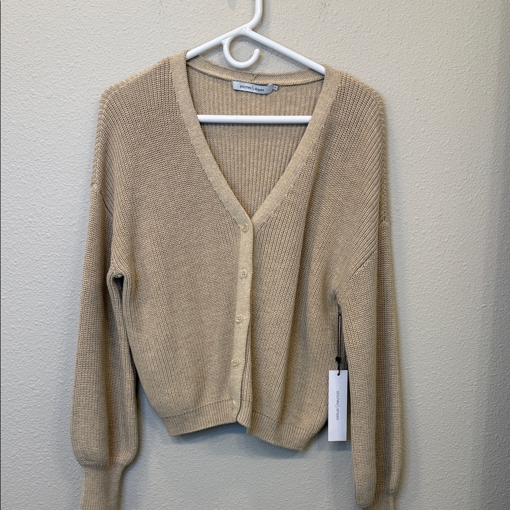 NWT Stitches & Stripes Carmine Cardigan in Tan - small - $100 MSRP